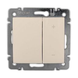 Светорегулятор клавишный VALENA, 600 Вт, клавишный, с возможностью управления с 2-х мест, слоновая кость